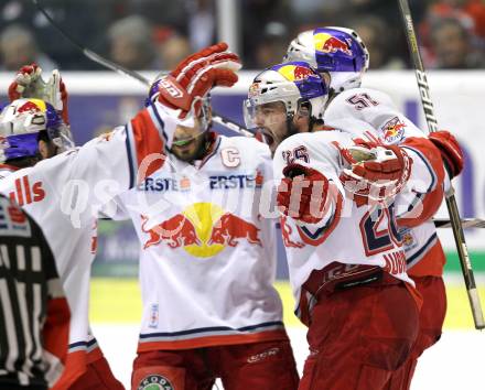 EBEL. Eishockey Bundesliga. KAC gegen Red Bull Salzburg. Torjubel Salzburg. Klagenfurt, am 5.4.2011.
Foto: Kuess 

---
pressefotos, pressefotografie, kuess, qs, qspictures, sport, bild, bilder, bilddatenbank