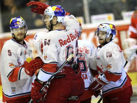 EBEL. Eishockey Bundesliga. KAC gegen Red Bull Salzburg. Torjubel Salzburg. Klagenfurt, am 5.4.2011.
Foto: Kuess 

---
pressefotos, pressefotografie, kuess, qs, qspictures, sport, bild, bilder, bilddatenbank