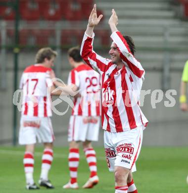 Fussball. Regionalliga. SK Austria Klagenfurt gegen GAK.  Jubel Roland Kollmann (GAK). Klagenfurt, 8.4.2011.
Foto: Kuess

---
pressefotos, pressefotografie, kuess, qs, qspictures, sport, bild, bilder, bilddatenbank