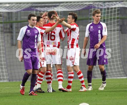 Fussball. Regionalliga. SK Austria Klagenfurt gegen GAK. Jubel GAK. Klagenfurt, 8.4.2011.
Foto: Kuess

---
pressefotos, pressefotografie, kuess, qs, qspictures, sport, bild, bilder, bilddatenbank