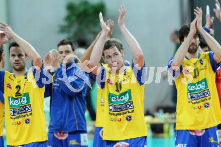 Volleyball. SK Aich/Dob gegen Hypo Tirol. Miha Kosl, Nejc Pusnik, Gerald Reiser (Aich/Dob), (Hypo Tirol). Klagenfurt, 7.4.2011.
Foto: Kuess

---
pressefotos, pressefotografie, kuess, qs, qspictures, sport, bild, bilder, bilddatenbank