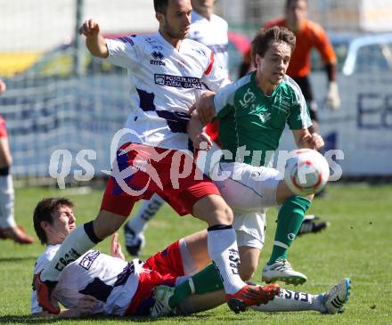 Fussball Regionalliga. SAK gegen DSV Leoben. Murat Veliu, Darjan Aleksic (SAK), Oliver Schoepf (Leoben). Klagenfurt, am 9.4.2011.
Foto: Kuess
---
pressefotos, pressefotografie, kuess, qs, qspictures, sport, bild, bilder, bilddatenbank