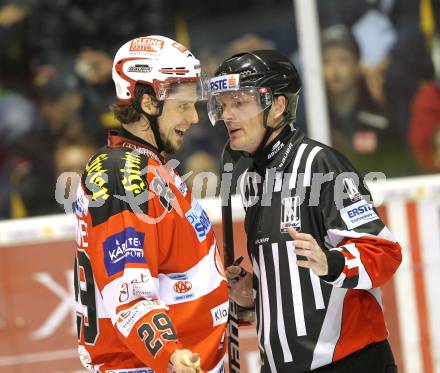 EBEL. Eishockey Bundesliga. KAC gegen Red Bull Salzburg. Christoph Brandner, Schiedsrichter (KAC). Klagenfurt, am 10.4.2011.
Foto: Kuess 

---
pressefotos, pressefotografie, kuess, qs, qspictures, sport, bild, bilder, bilddatenbank