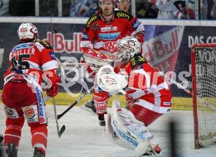 EBEL. Eishockey Bundesliga. Red Bull Salzburg gegen KAC. David Schuller, Andy Chiodo  (KAC). Salzburg, am 12.4.2011.
Foto: Kuess 

---
pressefotos, pressefotografie, kuess, qs, qspictures, sport, bild, bilder, bilddatenbank