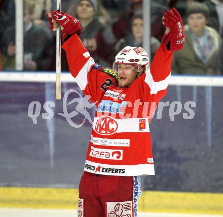 EBEL. Eishockey Bundesliga. Red Bull Salzburg gegen KAC. Torjubel Thomas Hundertpfund (KAC). Salzburg, am 12.4.2011.
Foto: Kuess 

---
pressefotos, pressefotografie, kuess, qs, qspictures, sport, bild, bilder, bilddatenbank