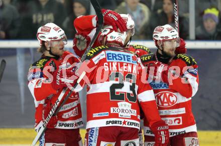 EBEL. Eishockey Bundesliga. Red Bull Salzburg gegen KAC. Torjubel KAC. Salzburg, am 12.4.2011.
Foto: Kuess 

---
pressefotos, pressefotografie, kuess, qs, qspictures, sport, bild, bilder, bilddatenbank