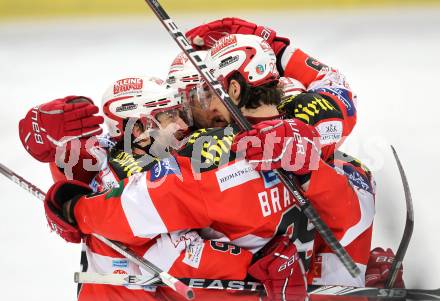 EBEL. Eishockey Bundesliga. Red Bull Salzburg gegen KAC. Torjubel KAC. Salzburg, am 12.4.2011.
Foto: Kuess 

---
pressefotos, pressefotografie, kuess, qs, qspictures, sport, bild, bilder, bilddatenbank