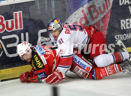 EBEL. Eishockey Bundesliga. Red Bull Salzburg gegen KAC.  Matthias Trattnig (Salzburg), Johannes Reichel, (KAC). Salzburg, am 12.4.2011.
Foto: Kuess 

---
pressefotos, pressefotografie, kuess, qs, qspictures, sport, bild, bilder, bilddatenbank