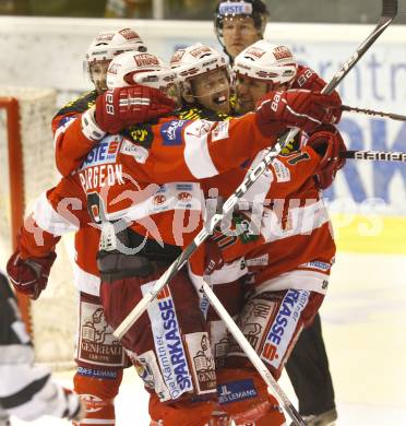 EBEL. Eishockey Bundesliga. KAC gegen Red Bull Salzburg.  Torjubel (KAC). Klagenfurt, am 14.4.2011.
Foto: Kuess 

---
pressefotos, pressefotografie, kuess, qs, qspictures, sport, bild, bilder, bilddatenbank