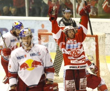 EBEL. Eishockey Bundesliga. KAC gegen Red Bull Salzburg.  Torjubel Tyler Scofield (KAC).. Klagenfurt, am 14.4.2011.
Foto: Kuess 

---
pressefotos, pressefotografie, kuess, qs, qspictures, sport, bild, bilder, bilddatenbank