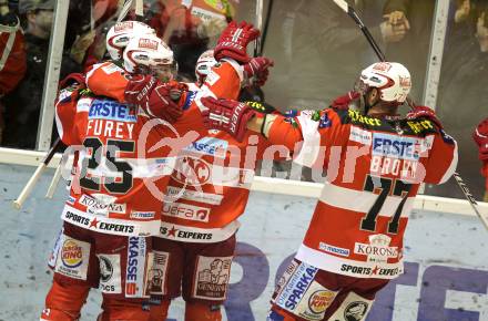 EBEL. Eishockey Bundesliga. KAC gegen Red Bull Salzburg.  Torjubel KAC. Klagenfurt, am 14.4.2011.
Foto: Kuess 

---
pressefotos, pressefotografie, kuess, qs, qspictures, sport, bild, bilder, bilddatenbank