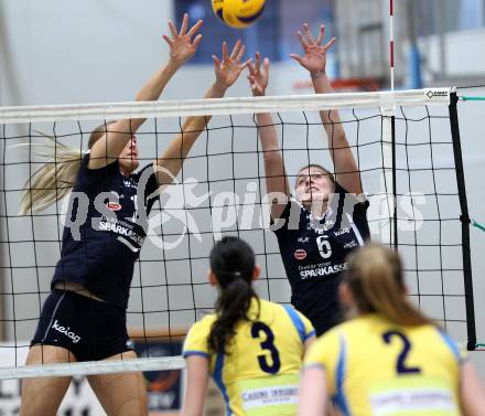 Volleyball. WVL. Women Volleyball League. ATSC Wildcats gegen Tirol. Maja Gustin, Rosalinda Seidl (Wildcats). Klagenfurt, am 6.4.2011.
Foto: Kuess 
---
pressefotos, pressefotografie, kuess, qs, qspictures, sport, bild, bilder, bilddatenbank