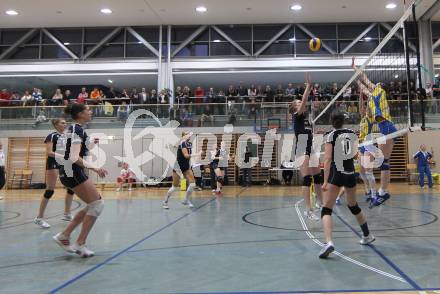 Volleyball. WVL. Women Volleyball League. ATSC Wildcats gegen Tirol. Rosalinda Seidl, Elisabeth Schilcher, Maja Gustin, Sabrina Mueller, Anna Hoedl(Wildcats). Klagenfurt, am 6.4.2011.
Foto: Kuess 
---
pressefotos, pressefotografie, kuess, qs, qspictures, sport, bild, bilder, bilddatenbank