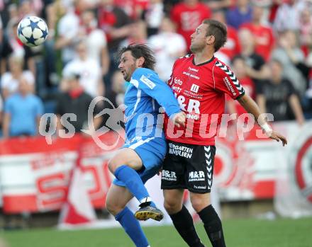 Fussball. Regionalliga. Feldkirchen SV gegen GAK.  Oberrisser Florian (Feldkirchen),  Kollmann Roland (GAK). Klagenfurt, 22.4.2011.
Foto: Kuess

---
pressefotos, pressefotografie, kuess, qs, qspictures, sport, bild, bilder, bilddatenbank