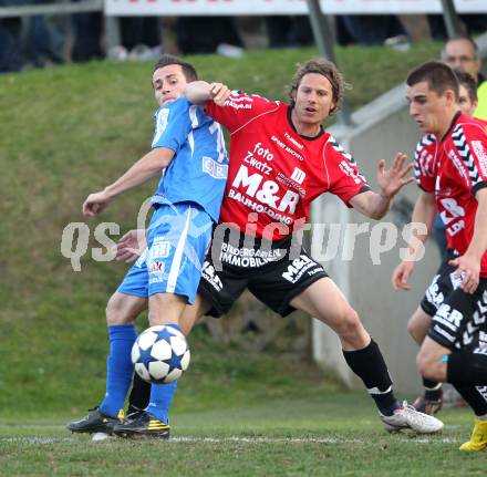 Fussball. Regionalliga. Feldkirchen SV gegen GAK.  Stoxreiter Gunther Jochen (Feldkirchen), Rauter Herbert (GAK). Klagenfurt, 22.4.2011.
Foto: Kuess

---
pressefotos, pressefotografie, kuess, qs, qspictures, sport, bild, bilder, bilddatenbank