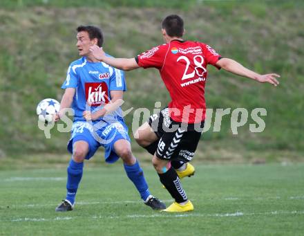 Fussball. Regionalliga. Feldkirchen SV gegen GAK.  Sebestyen Balazs (Feldkirchen), Kammerhofer Stefan (GAK). Klagenfurt, 22.4.2011.
Foto: Kuess

---
pressefotos, pressefotografie, kuess, qs, qspictures, sport, bild, bilder, bilddatenbank