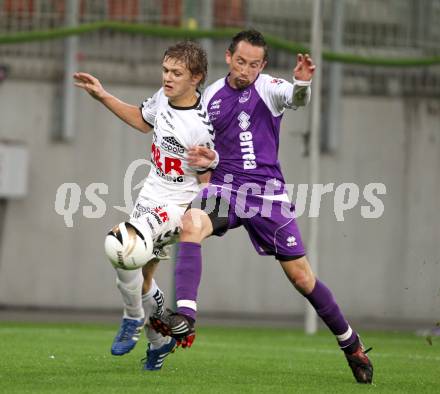 Fussball Regionalliga. SK Austria Klagenfurt gegen Feldkirchen SV.  Dollinger Matthias (Klagenfurt), Hinteregger Martin (Feldkirchen). Klagenfurt, 29.4.2011
Foto: Kuess

---
pressefotos, pressefotografie, kuess, qs, qspictures, sport, bild, bilder, bilddatenbank