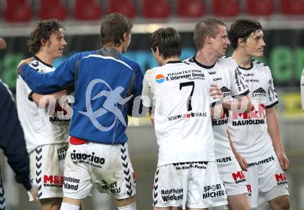 Fussball Regionalliga. SK Austria Klagenfurt gegen Feldkirchen SV.  Jubel Feldkirchen. Klagenfurt, 29.4.2011
Foto: Kuess

---
pressefotos, pressefotografie, kuess, qs, qspictures, sport, bild, bilder, bilddatenbank