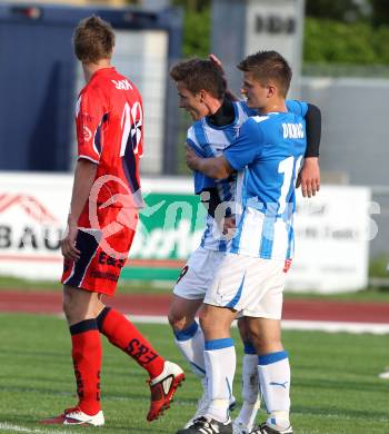 Fussball KFV Cup. VSV gegen SAK.  Torjubel Josef Hudelist, Ivan Drmac (VSV). Villach, 3.5.2011.
Foto: Kuess
---
pressefotos, pressefotografie, kuess, qs, qspictures, sport, bild, bilder, bilddatenbank