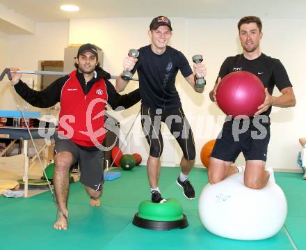 Eishockey, Schispringen, Radsport. Training, Reha in der Privatklinik Maria Hilf. Andy Chiodo (KAC), Thomas Morgenstern, Bernhard Eisel. KLagenfurt, am 23.12.2010.
Foto: Kuess
---
pressefotos, pressefotografie, kuess, qs, qspictures, sport, bild, bilder, bilddatenbank