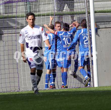 Fussball Regionalliga. SAK gegen GAK. Torjubel (GAK), Klagenfurt, am 7.5.2011.
Foto: Kuess
---
pressefotos, pressefotografie, kuess, qs, qspictures, sport, bild, bilder, bilddatenbank