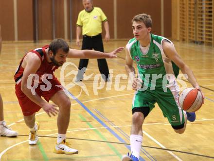 Basketball Kaerntner Liga. WSG Radenthein gegen KOS Klagenfurt/Celovec. Patrick Biedermann (Radenthein), Fabian Gallob (KOS). Radenthein, am 7.5.2011.
Foto: Kuess 
---
pressefotos, pressefotografie, kuess, qs, qspictures, sport, bild, bilder, bilddatenbank