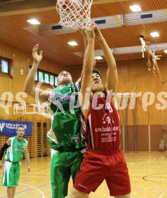 Basketball Kaerntner Liga. WSG Radenthein gegen KOS Klagenfurt/Celovec. Mario Tikvic (Radenthein), Ziga Fermentin (KOS). Radenthein, am 7.5.2011.
Foto: Kuess 
---
pressefotos, pressefotografie, kuess, qs, qspictures, sport, bild, bilder, bilddatenbank