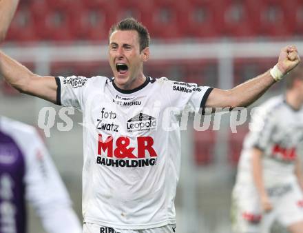 Fussball Regionalliga. SG SK Austria Klagenfurt gegen Feldkirchen SV. Jubel Florian Oberrisser (Feldkirchen). Klagenfurt, am 29.4.2011.
Foto: Kuess
---
pressefotos, pressefotografie, kuess, qs, qspictures, sport, bild, bilder, bilddatenbank