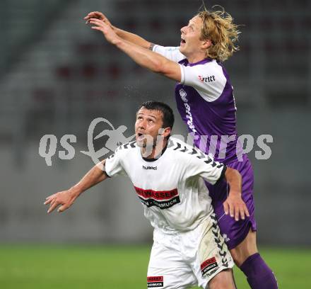 Fussball Regionalliga. SG SK Austria Klagenfurt gegen Feldkirchen SV. Johannes Isopp (Klagenfurt), Auron Miloti (Feldkirchen). Klagenfurt, am 29.4.2011.
Foto: Kuess
---
pressefotos, pressefotografie, kuess, qs, qspictures, sport, bild, bilder, bilddatenbank