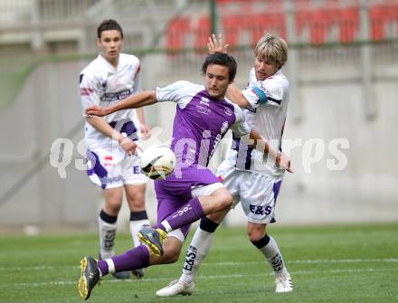 Fussball. Regionalliga. SK Austria Klagenfurt gegen SAK. Markus Pink, (Klagenfurt), Kraiger Christian (K) (SAK).. Klagenfurt, 13.5.2011.
Foto: Kuess
---
pressefotos, pressefotografie, kuess, qs, qspictures, sport, bild, bilder, bilddatenbank