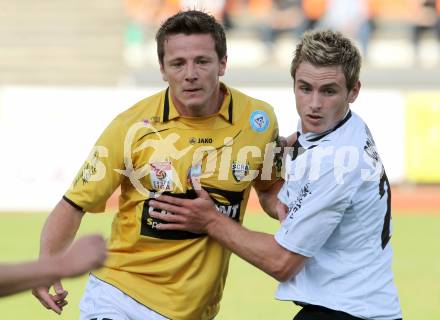 Fussball Erste Liga. WAC/St. Andrae gegen Cashpoint SCR Altach. Michael Sollbauer,  (WAC), Harald Unverdorben (Altach). Wolfsberg, 17.5.2011
Foto: Kuess

---
pressefotos, pressefotografie, kuess, qs, qspictures, sport, bild, bilder, bilddatenbank