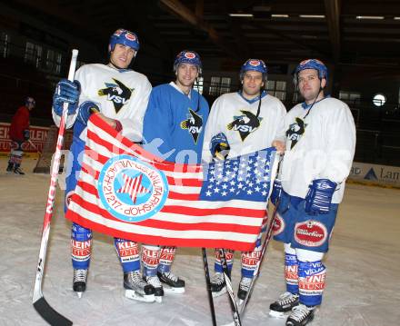 EBEL. Eishockey. VSV.  Joshua Langfeld, Marvin Degon, Derek Damon, Kevin Mitchell. Villach, 17.2.2011.
Foto: Kuess
---
pressefotos, pressefotografie, kuess, qs, qspictures, sport, bild, bilder, bilddatenbank