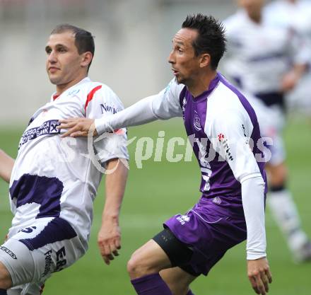 Fussball Regionalliga. SK Austria Klagenfurt gegen SAK. Matthias Dollinger (Austria), Christian Dlopst (SAK). Klagenfurt, am 13.5.2011.
Foto: Kuess
---
pressefotos, pressefotografie, kuess, qs, qspictures, sport, bild, bilder, bilddatenbank