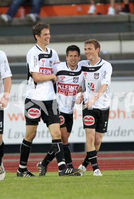 Fussball Erste Liga. WAC/St. Andrae gegen FC Gratkorn.  Torjubel Christian Falk, Markus Kreuz, Mathias Berchtold (WAC). Wolfsberg, 24.5.2011
Foto: Kuess

---
pressefotos, pressefotografie, kuess, qs, qspictures, sport, bild, bilder, bilddatenbank