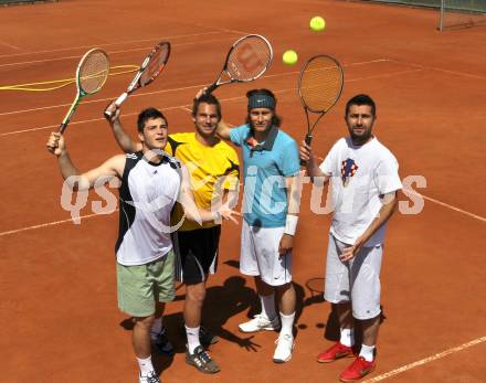 Fussball. Bundesliga. Erste Liga. Tennisturnier WAC/St. Andrae. Roland Putsche, Gernot Messner, Dario Baldauf, Trainer Nenad Bjelica. Klagenfurt, am 25.5.2011.
Foto: Kuess
---
pressefotos, pressefotografie, kuess, qs, qspictures, sport, bild, bilder, bilddatenbank