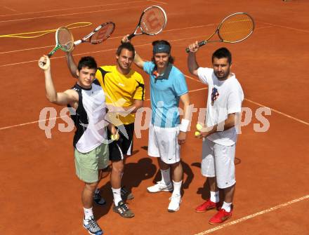 Fussball. Bundesliga. Erste Liga. Tennisturnier WAC/St. Andrae. Roland Putsche, Gernot Messner, Dario Baldauf, Trainer Nenad Bjelica. Klagenfurt, am 25.5.2011.
Foto: Kuess
---
pressefotos, pressefotografie, kuess, qs, qspictures, sport, bild, bilder, bilddatenbank