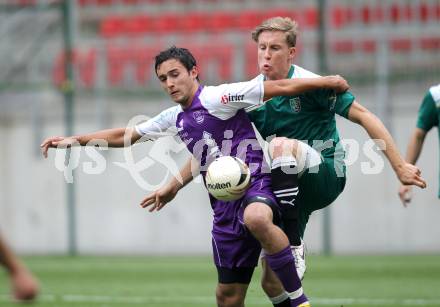 Fussball Regionalliga. SK Austria Klagenfurt gegen Weiz. Markus Pink, (Klagenfurt), Christian Friedl (Weiz). Klagenfurt, 1.6.2011.
Foto: Kuess
---
pressefotos, pressefotografie, kuess, qs, qspictures, sport, bild, bilder, bilddatenbank