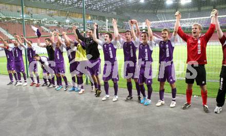 Fussball Regionalliga. SK Austria Klagenfurt gegen Weiz. Jubel. Klagenfurt, 1.6.2011.
Foto: Kuess
---
pressefotos, pressefotografie, kuess, qs, qspictures, sport, bild, bilder, bilddatenbank