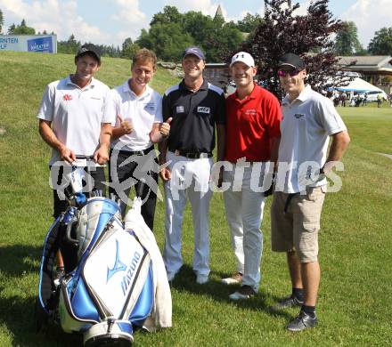 Kaernten Golf Open. Bernhard Sussitz, Thomas Feyrsinger, Jeff Shantz, Johannes Reichel, Peter Hofstaetter (Organisator). Seltenheim, 1.6.2011.
Foto: Kuess
---
pressefotos, pressefotografie, kuess, qs, qspictures, sport, bild, bilder, bilddatenbank