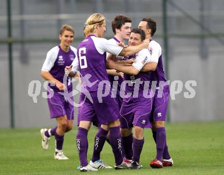 Fussball Regionalliga. SK Austria Klagenfurt gegen Weiz. Torjubel Christian Sablatnig (Klagenfurt). Klagenfurt, 1.6.2011.
Foto: Kuess
---
pressefotos, pressefotografie, kuess, qs, qspictures, sport, bild, bilder, bilddatenbank