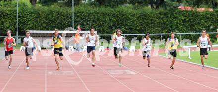 Leichtathletik. Oesterreichischer Cup der Bundeslaender U18. 100 Meter. Markus Dreier (410), Federico Kucher (411), Zeus Pastrana (409), Thomas Oswald (412). Villach, am 26.5.2011.
Foto: Kuess
---
pressefotos, pressefotografie, kuess, qs, qspictures, sport, bild, bilder, bilddatenbank