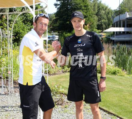 Ironman. Pressekonferenz. Marino Vanhoenacker, Michael Weiss. Klagenfurt, 1.7.2011.
Foto: Kuess
---
pressefotos, pressefotografie, kuess, qs, qspictures, sport, bild, bilder, bilddatenbank