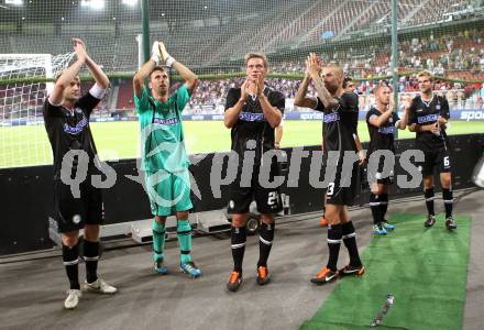 Fussball. UEFA Champions League. SK Sturm Graz gegen Videoton. Jubel Graz. Klagenfurt, am 13.7.2011.
Foto: Kuess

---
pressefotos, pressefotografie, kuess, qs, qspictures, sport, bild, bilder, bilddatenbank