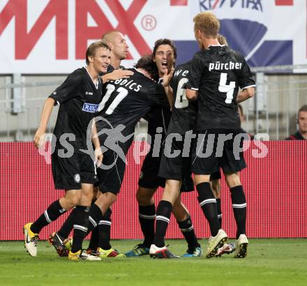 Fussball. UEFA Champions League. SK Sturm Graz gegen Videoton. Torjubel Graz. Klagenfurt, am 13.7.2011.
Foto: Kuess

---
pressefotos, pressefotografie, kuess, qs, qspictures, sport, bild, bilder, bilddatenbank