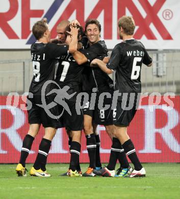 Fussball. UEFA Champions League. SK Sturm Graz gegen Videoton. Torjubel Graz. Klagenfurt, am 13.7.2011.
Foto: Kuess

---
pressefotos, pressefotografie, kuess, qs, qspictures, sport, bild, bilder, bilddatenbank