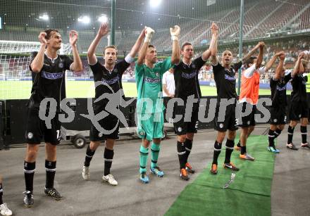 Fussball. UEFA Champions League. SK Sturm Graz gegen Videoton. Jubel Graz. Klagenfurt, am 13.7.2011.
Foto: Kuess

---
pressefotos, pressefotografie, kuess, qs, qspictures, sport, bild, bilder, bilddatenbank