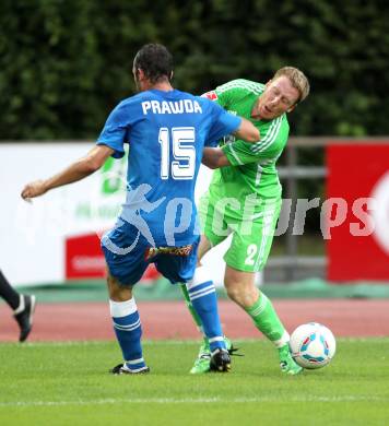 Fussball Testspiel. VSV gegen Vfl Wolfsburg. Christian Prawda, (VSV), Patrick Ochs  (Wolfsburg). Villach, 17.7.2011
Foto: Kuess

---
pressefotos, pressefotografie, kuess, qs, qspictures, sport, bild, bilder, bilddatenbank