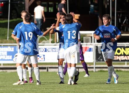 Fussball KFV Cup. ASKOE Koettmannsdorf gegen SK Austria Klagenfurt.  Jubel (Koettmannsdorf). Koettmannsdorf, am 20.7.2011.
Foto: Kuess
---
pressefotos, pressefotografie, kuess, qs, qspictures, sport, bild, bilder, bilddatenbank