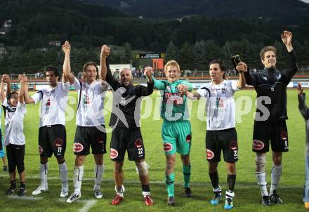 Fussball Bundesliga. Erste Liga. WAC/St. Andrae gegen BW Linz. Jubel WAC. Wolfsberg, 22.7.2011
Foto: Kuess

---
pressefotos, pressefotografie, kuess, qs, qspictures, sport, bild, bilder, bilddatenbank