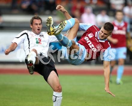 Fussball Bundesliga. Erste Liga. WAC/St. Andrae gegen BW Linz. Gernot Messner,  (WAC/St.Andrae), Berthold Teufl (BW Linz). Wolfsberg, 22.7.2011
Foto: Kuess

---
pressefotos, pressefotografie, kuess, qs, qspictures, sport, bild, bilder, bilddatenbank